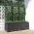 Donica ogrodowa z kratką, czarna, 120x40x136 cm, PP