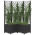 Donica ogrodowa z kratką, czarna, 80x80x136 cm, PP