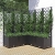 Donica ogrodowa z kratką, czarna, 120x120x136 cm, PP