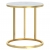 Stolik boczny, złota rama i biały marmur, szkło hartowane 45 cm
