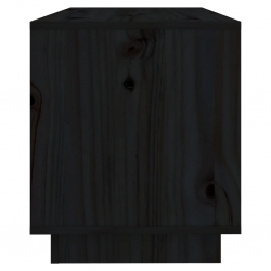Szafka pod TV, czarna, 74x34x40 cm, lite drewno sosnowe