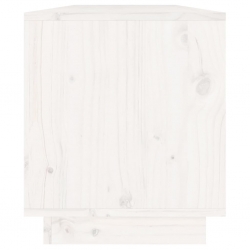 Szafka pod TV, biała, 110,5x34x40 cm, lite drewno sosnowe