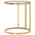 Stolik boczny, złota rama i przezroczyste szkło hartowane 45 cm
