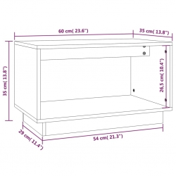 Szafka pod telewizor, biała, 60x35x35 cm, lite drewno sosnowe