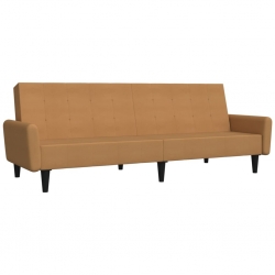 2- osobowa sofa rozkładana, kolor taupe, obita mikrofibrą