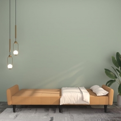 2- osobowa sofa rozkładana, kolor taupe, obita mikrofibrą