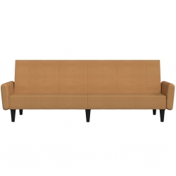 2- osobowa sofa rozkładana, kolor taupe, obita mikrofibrą