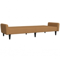 2- osobowa sofa rozkładana, kolor taupe, obita mikrofibrą