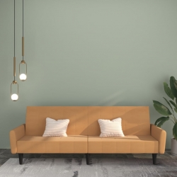 2- osobowa sofa rozkładana, kolor taupe, obita mikrofibrą