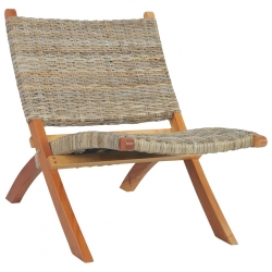 Krzesło, naturalny rattan kubu i lite drewno mahoniowe