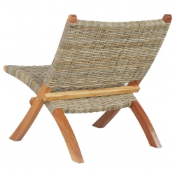 Krzesło, naturalny rattan kubu i lite drewno mahoniowe