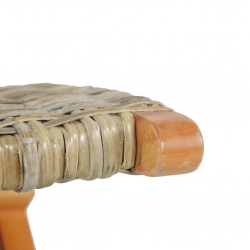 Krzesło, naturalny rattan kubu i lite drewno mahoniowe