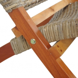Krzesło, naturalny rattan kubu i lite drewno mahoniowe