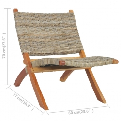 Krzesło, naturalny rattan kubu i lite drewno mahoniowe