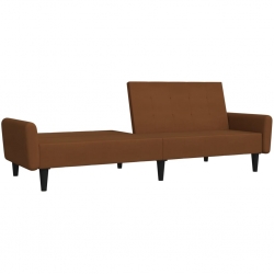 2- osobowa sofa rozkładana, brązowa, obita mikrofibrą