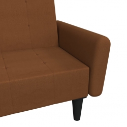 2- osobowa sofa rozkładana, brązowa, obita mikrofibrą