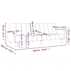 2- osobowa sofa rozkładana, brązowa, obita mikrofibrą