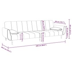 2-osobowa kanapa, podnóżek i 2 poduszki, jasnoszara, aksamitna