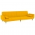 2-osobowa kanapa, podnóżek i 2 poduszki, żółta, aksamitna