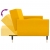 2-osobowa kanapa, podnóżek i 2 poduszki, żółta, aksamitna
