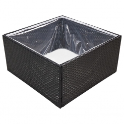 Donica ogrodowa, czarna, 80x80x40 cm, rattan PE