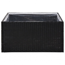 Donica ogrodowa, czarna, 80x80x40 cm, rattan PE