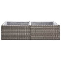 Donica ogrodowa, szara, 157x80x40 cm, rattan PE