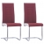 Krzesła stołowe, wspornikowe, 2 szt., czerwone wino, tkanina