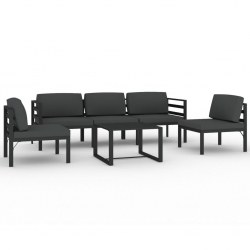 6-cz. zestaw mebli ogrodowych, poduszki, aluminium, antracyt
