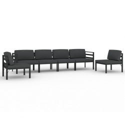6-cz. zestaw mebli ogrodowych, poduszki, aluminium, antracyt