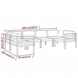 6-cz. zestaw mebli ogrodowych, poduszki, aluminium, antracyt