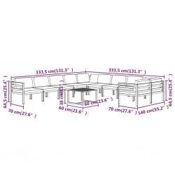 11-cz. zestaw mebli ogrodowych, poduszki, aluminium, antracyt