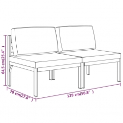 2-os. sofa ogrodowa z poduszkami, aluminium, antracytowa