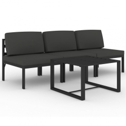 4-cz. zestaw mebli ogrodowych, poduszki, aluminium, antracyt