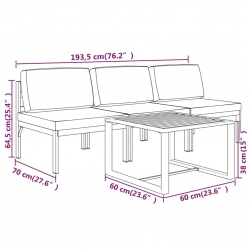 4-cz. zestaw mebli ogrodowych, poduszki, aluminium, antracyt