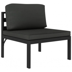 4-os. sofa ogrodowa z poduszkami, aluminium, antracytowa