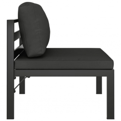 4-os. sofa ogrodowa z poduszkami, aluminium, antracytowa