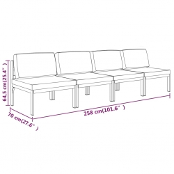 4-os. sofa ogrodowa z poduszkami, aluminium, antracytowa