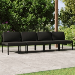 4-os. sofa ogrodowa z poduszkami, aluminium, antracytowa