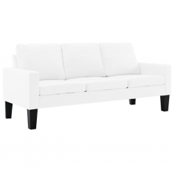 3-osobowa sofa, biała, sztuczna skóra