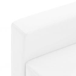3-osobowa sofa, biała, sztuczna skóra