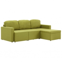 3-osobowa, rozkładana sofa modułowa, zielona, tkanina