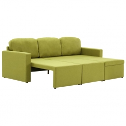3-osobowa, rozkładana sofa modułowa, zielona, tkanina