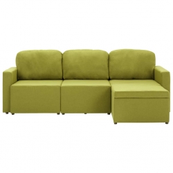 3-osobowa, rozkładana sofa modułowa, zielona, tkanina