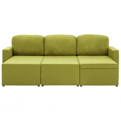3-osobowa, rozkładana sofa modułowa, zielona, tkanina