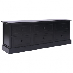 Szafka pod TV, czarna,108x30x40 cm, drewno paulowni