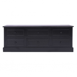 Szafka pod TV, czarna,108x30x40 cm, drewno paulowni