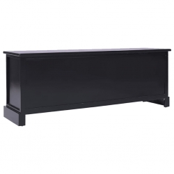 Szafka pod TV, czarna,108x30x40 cm, drewno paulowni