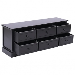 Szafka pod TV, czarna,108x30x40 cm, drewno paulowni