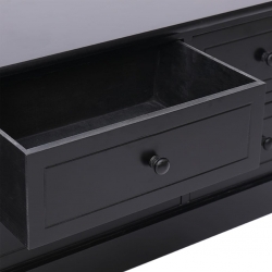 Szafka pod TV, czarna,108x30x40 cm, drewno paulowni